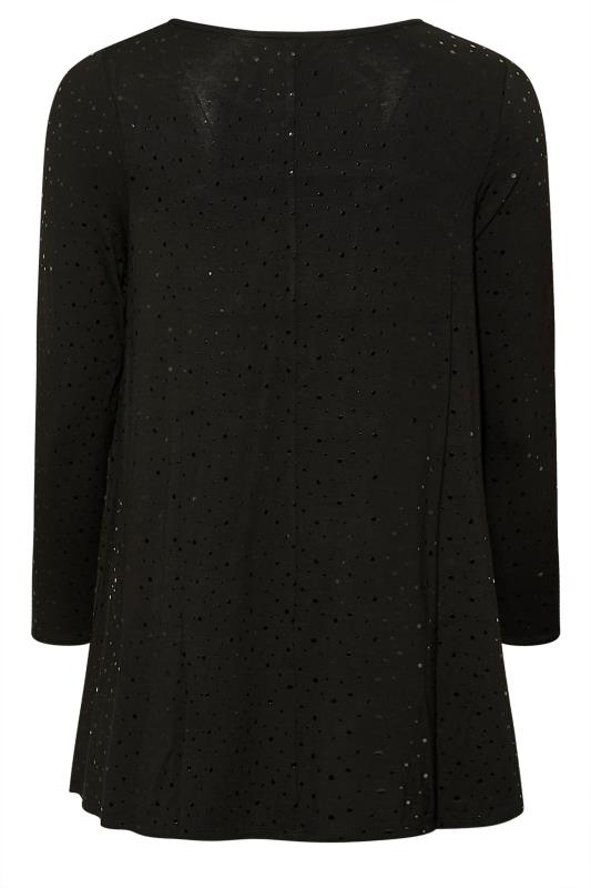 Plus Size Black Sequin Cut Out Swing Top | Yours Clothing 7