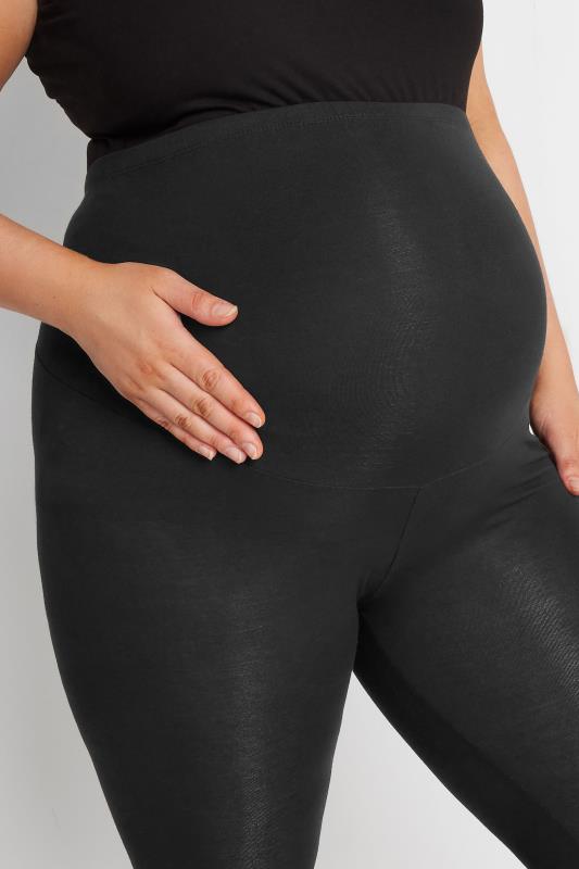 BUMP IT UP MATERNITY Plus Size Black Stretch Leggings | Yours Clothing 4