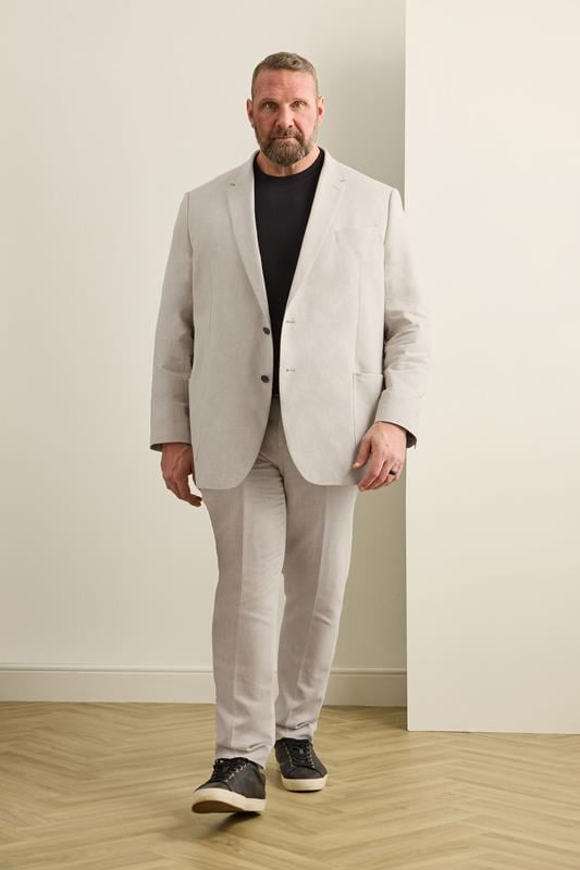  BadRhino Tailoring Big & Tall Veste de costume en lin beige