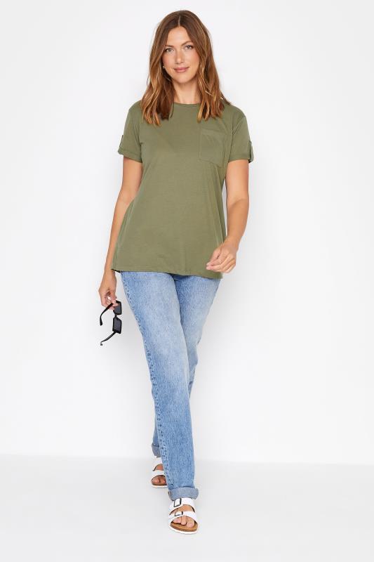 Tall Women's LTS Khaki Green Short Sleeve Pocket T-Shirt | Long Tall Sally 2