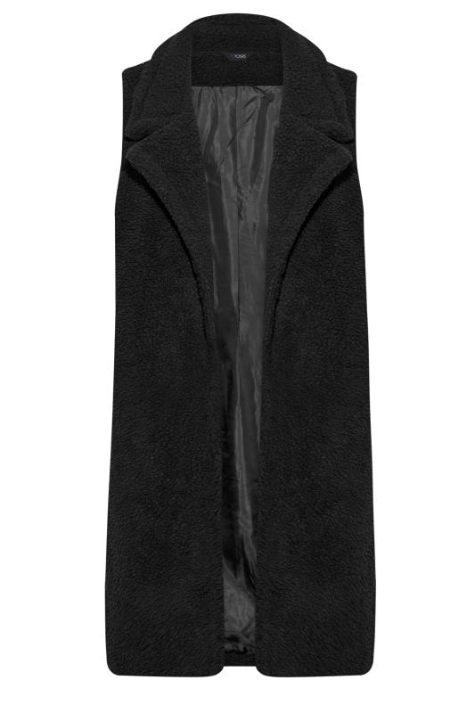 Plus Size Black Shearling Teddy Longline Gilet | Yours Clothing 6