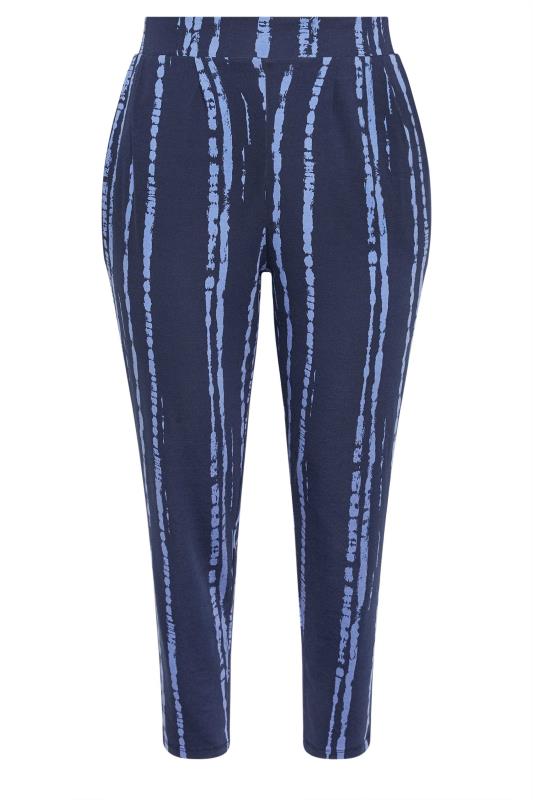 YOURS Plus Size Navy Blue Double Pleated Harem Trousers | Yours Clothing 5