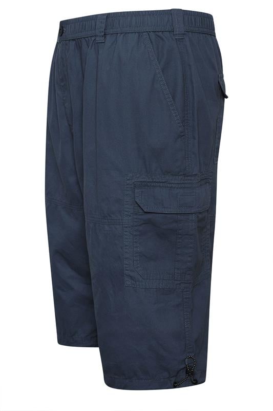 BadRhino Big & Tall Navy Blue Long Length Cargo Shorts | BadRhino 8