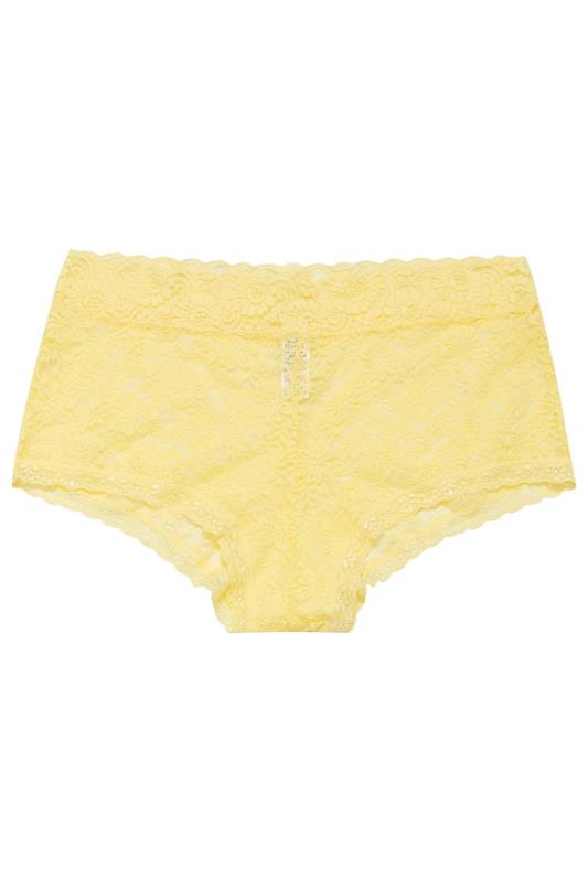 YOURS Curve Yellow Floral Lace Shorts | Yours Clothing 4