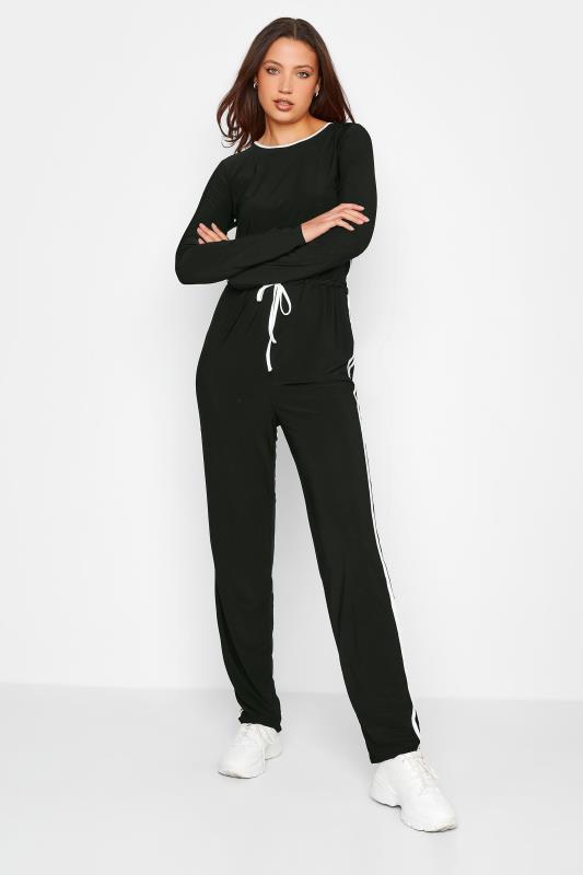 LTS Tall Women's Black Side Stripe Jumpsuit | Yours Clothing 2