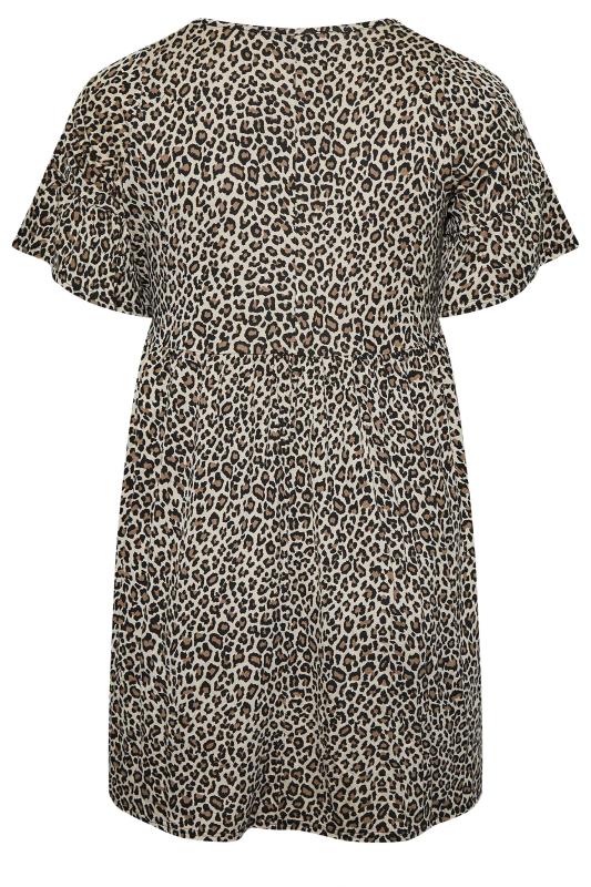 Curve Plus-Size Leopard Print Smock Tunic Dress | Yours Clothing 7