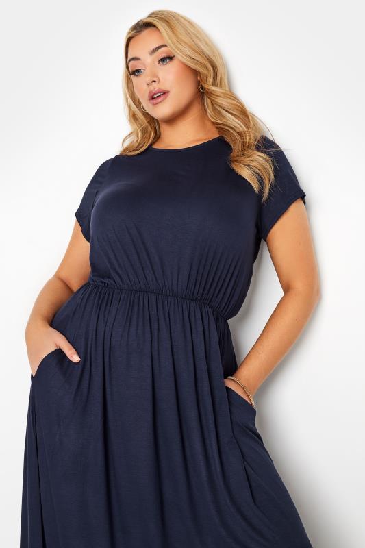 YOURS LONDON Navy Blue Pocket Maxi Dress | Yours Clothing 4