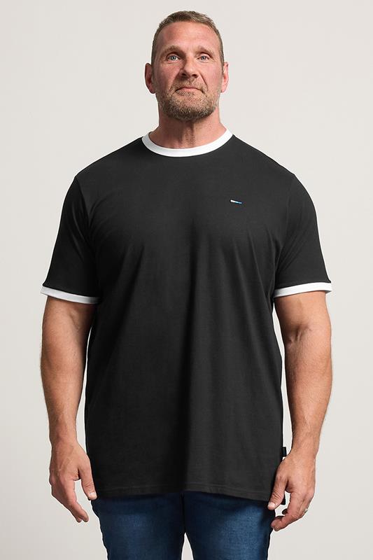 BadRhino Big & Tall Black Extra Long Ringer T-Shirt | BadRhino 1