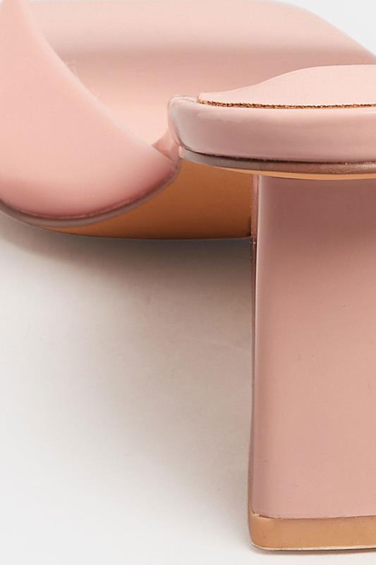 LTS Pink Perspex Block Heel Mules In Standard Fit | Yours Clothing 4