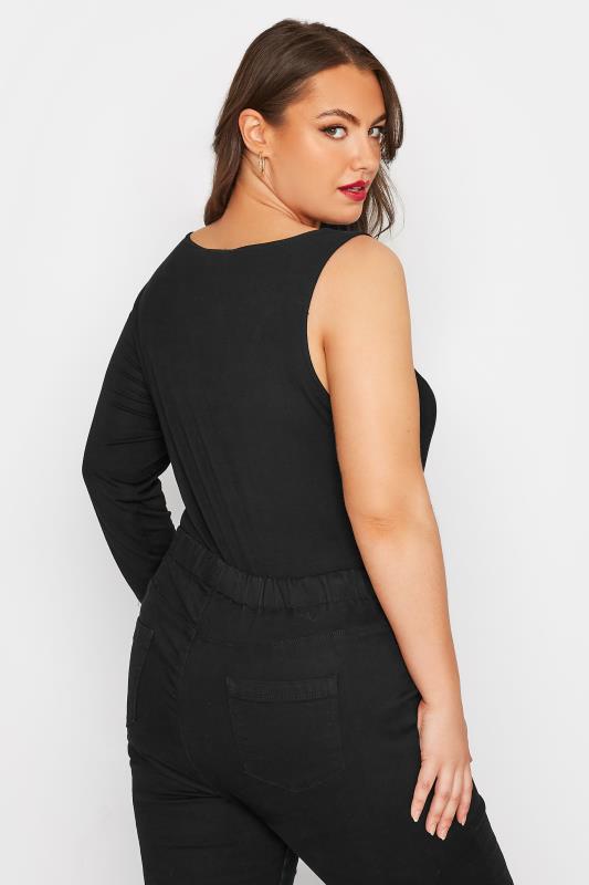 LIMITED COLLECTION Plus Size Black Ring Cut Out Bodysuit | Yours Clothing 4