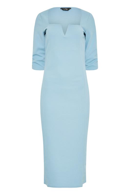 Tall Women's LTS Light Blue Notch Neck Midi Dress | Long Tall Sally 6