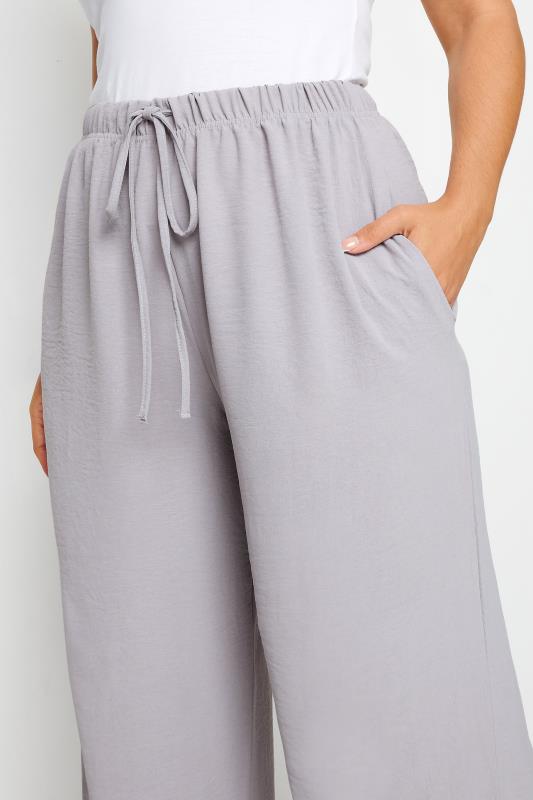 YOURS Plus Size Grey Twill Wide Leg Trousers | Yours Clothing 3