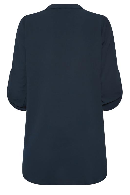 M&Co Dark Blue Long Sleeve Button Blouse | M&Co 7