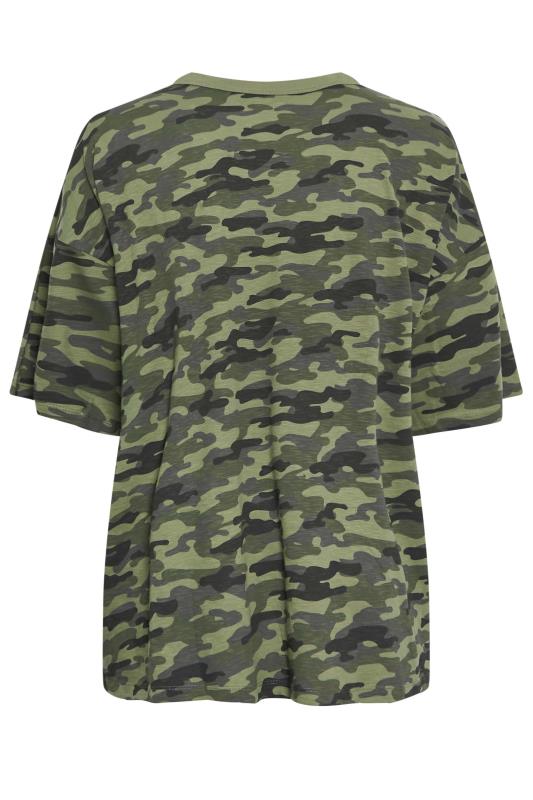 Plus Size Print Black T-Shirts Yours Camo Clothing 2 | PACK YOURS Khaki & Green