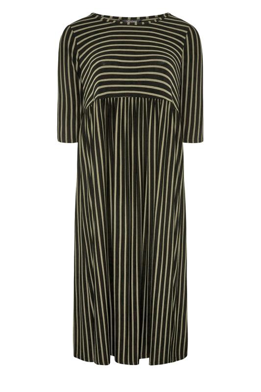 LIMITED COLLECTION Black & Khaki Stripe Maxi Dress_F.jpg