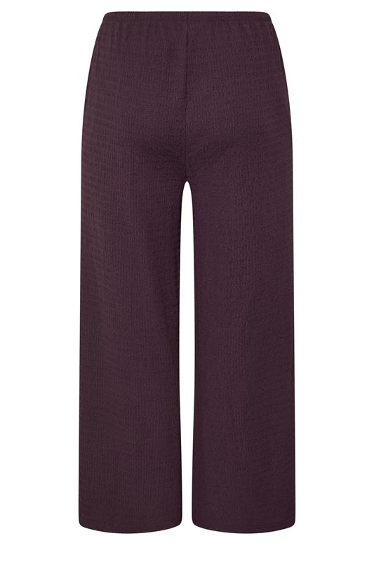 YOURS Plus Size Purple Wide Leg Crinkle Trousers | Yours Clothing 7