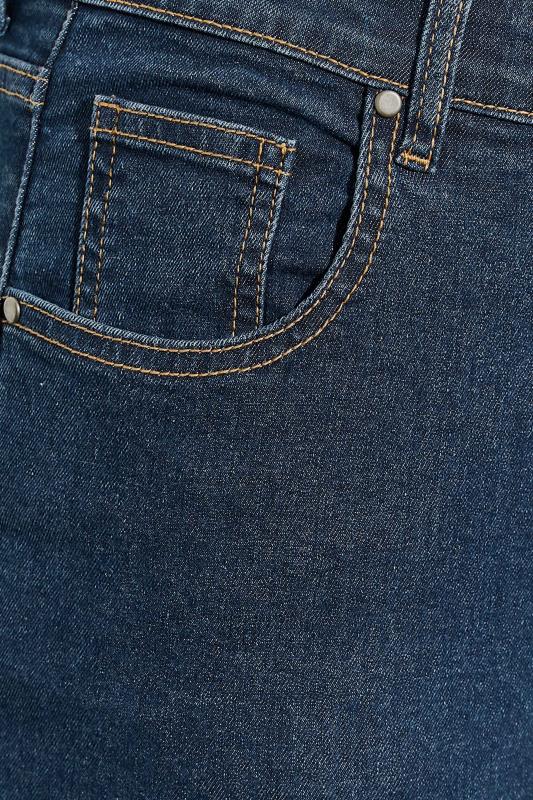 Plus Size Blue Side Split Straight Leg Jeans | Yours Clothing 5