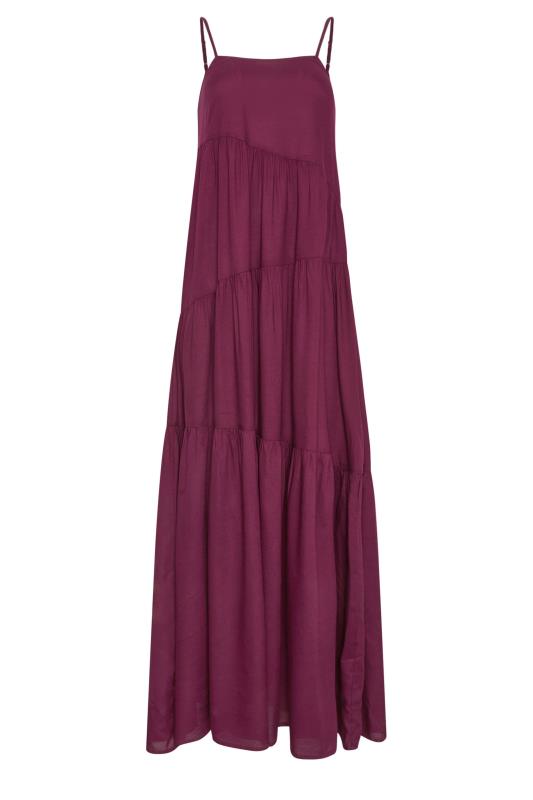 LTS Tall Dark Red Asymmetric Tiered Midaxi Dress | Long Tall Sally 5