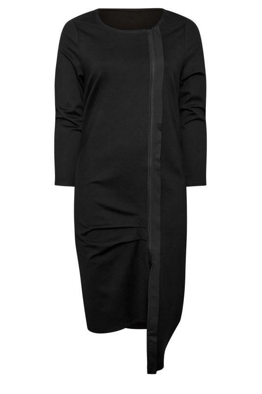 Evans Black Zip Detail Long Sleeve Dress 5