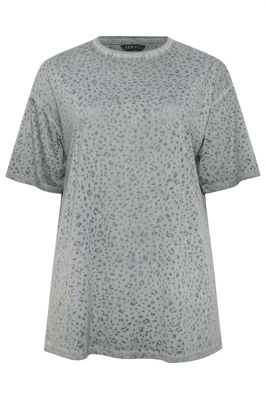 YOURS Plus Size Grey Animal Burnout T-Shirt | Yours Clothing 5