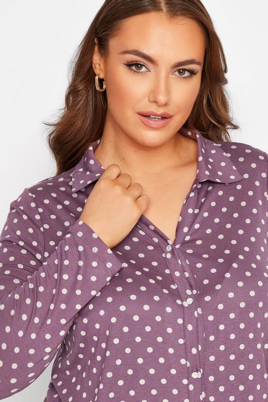 Curve Purple Polka Dot Shirt 4