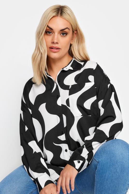 YOURS Plus Size Black Swirl Print Shirt  | Yours Clothing 4