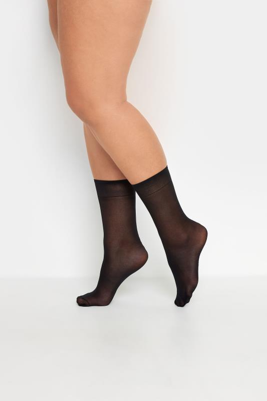 YOURS Plus Size 5 PACK Black Sheer Knee High Socks | Yours Clothing  1