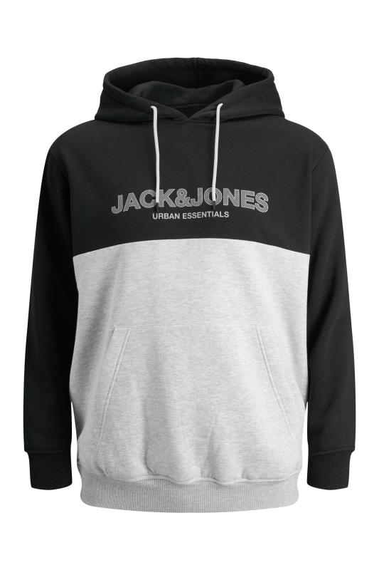JACK & JONES Black Colour Block Hoodie_F.jpg