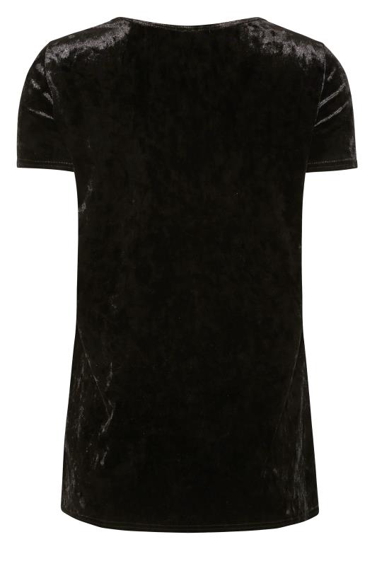LTS Tall Black Crushed Velvet T-Shirt 6