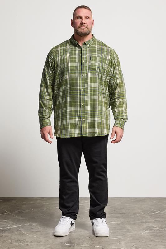 BEN SHERMAN Big & Tall Green Check Shirt | BadRhino 1