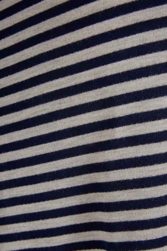 Navy & Grey Stripe 3/4 Length Sleeve Top_S.jpg