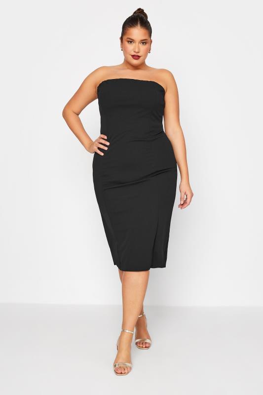 LTS Tall Women's Black Bandeau Midi Dress | Long Tall Sally 2
