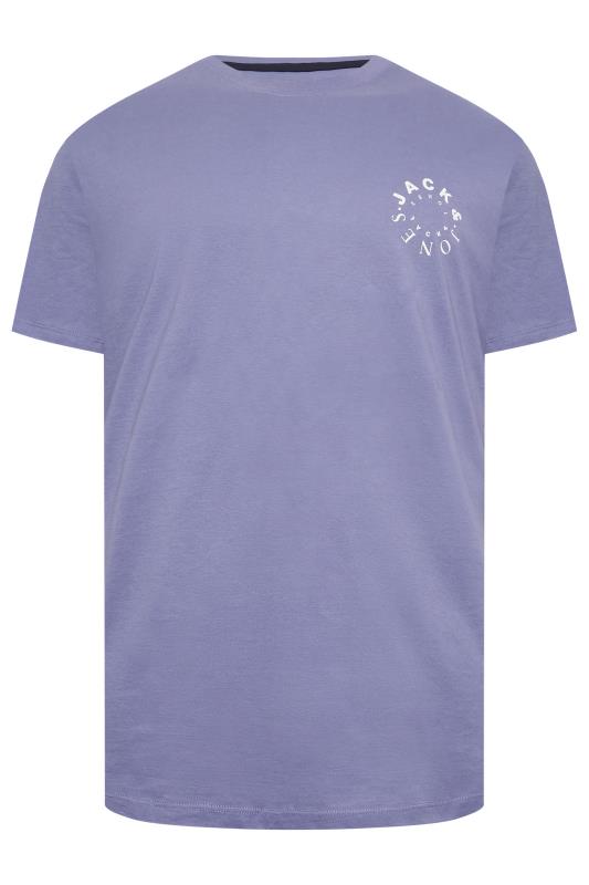 JACK & JONES Big & Tall Purple Crew Neck Logo T-Shirt | BadRhino 3