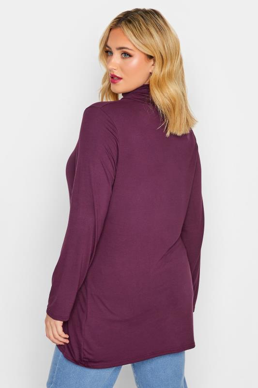 LIMITED COLLECTION Plus Size Berry Purple Turtle Neck Top | Yours Clothing 3