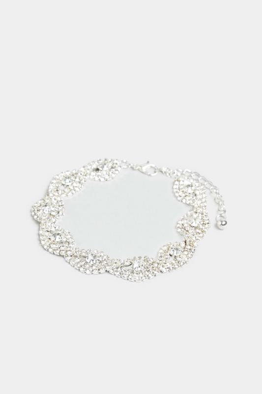Silver Diamante Twist Bracelet | Yours Clothing 2