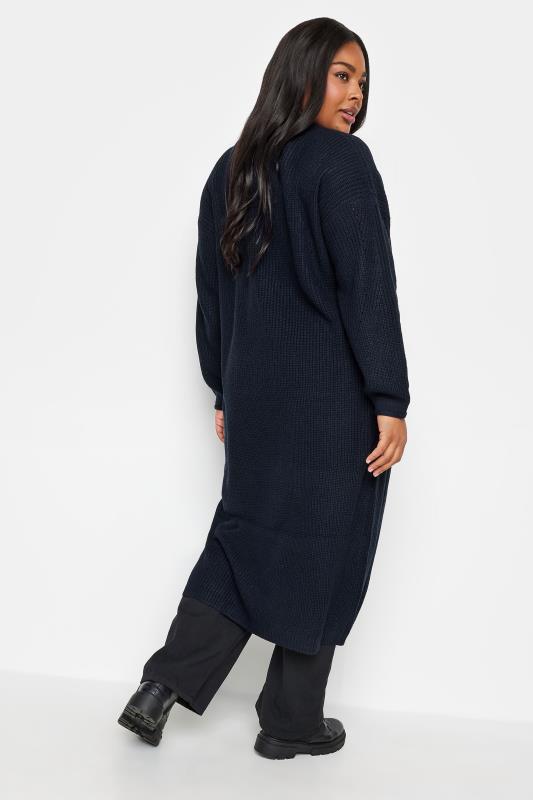 YOURS Plus Size Navy Blue Knitted Maxi Cardigan | Yours Clothing 4