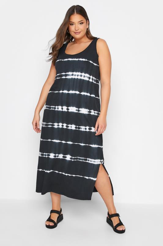 Plus Size Black Tie Dye Maxi Dress | Yours Clothing 2