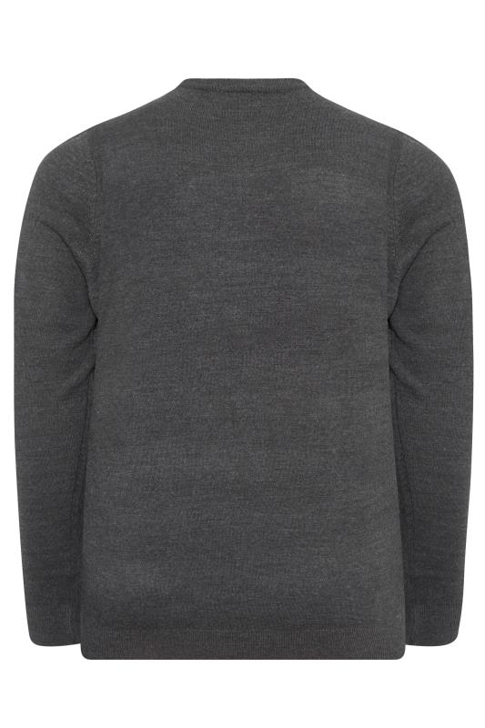 BadRhino Big & Tall Charcoal Grey Essential Knitted Jumper 3