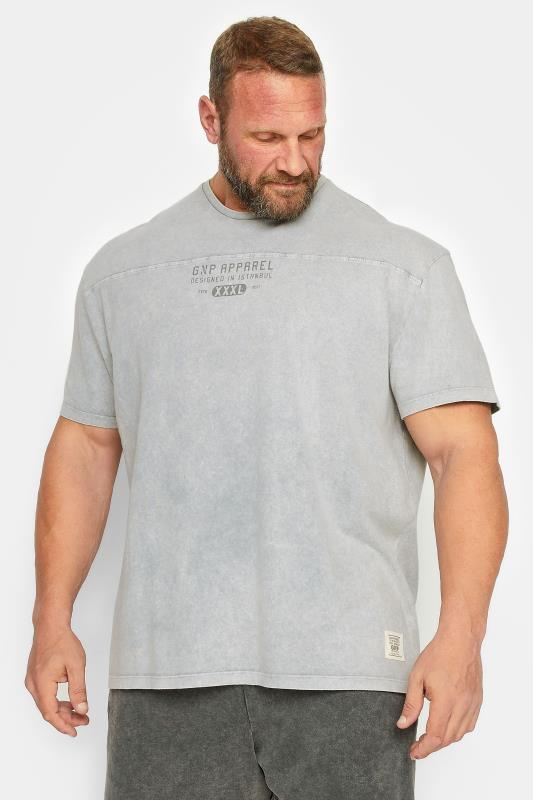 Men's  GNP Big & Tall Light Grey Logo Oversized T-Shirt