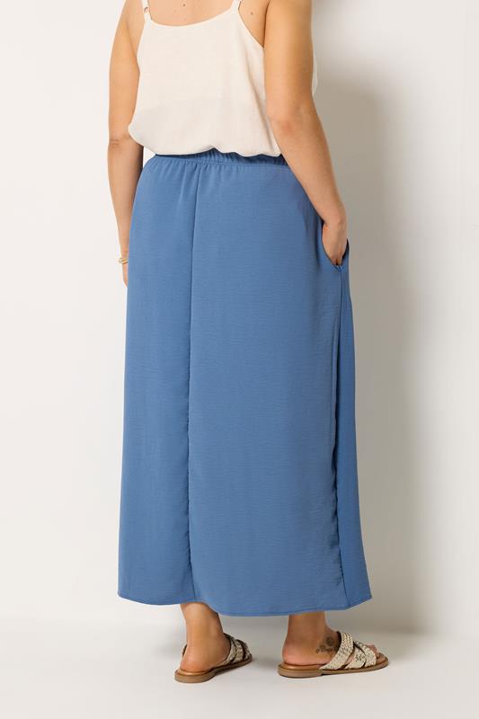 YOURS Plus Size Navy Blue Midi Skirt | Yours Clothing 2