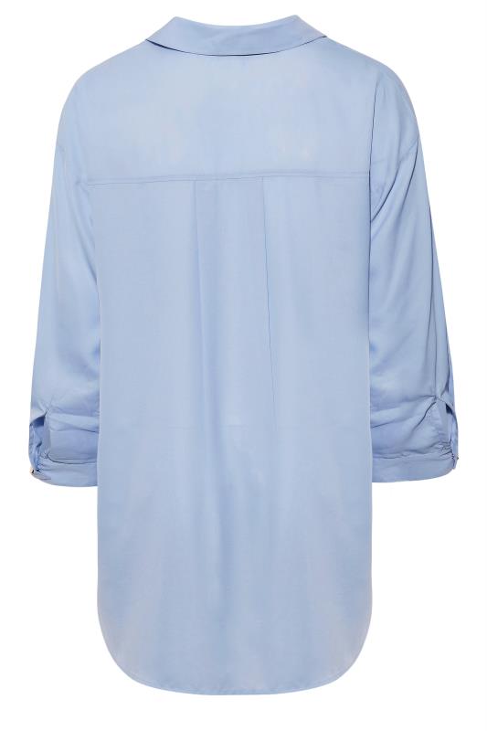 LIMITED COLLECTION Plus Size Light Blue Utility Pocket Shirt | Yours Clothing 7