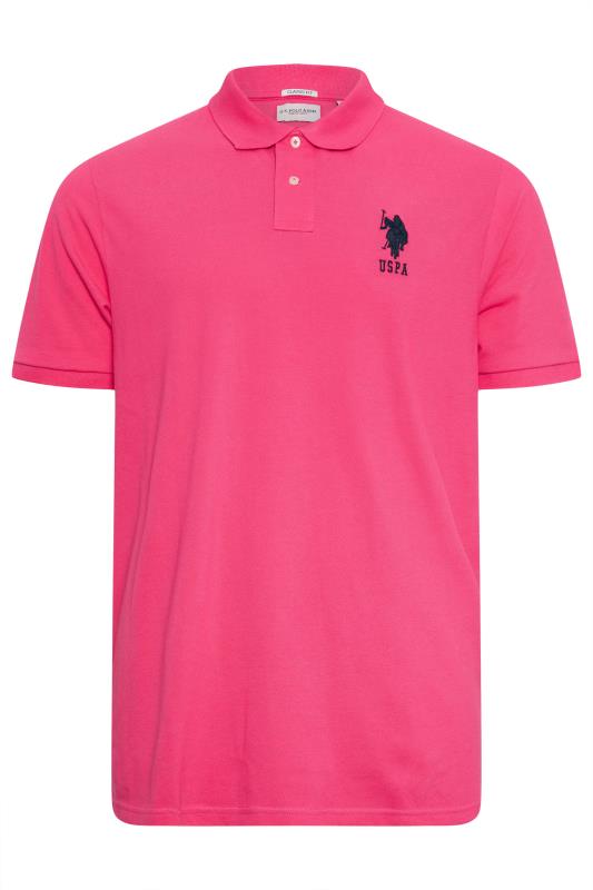 U.S. POLO ASSN. Big & Tall Pink Player 3 Pique Polo Shirt | BadRhino 3