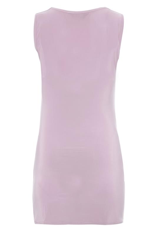 LTS Tall Maternity Lilac Purple Slinky Ruched Sleeveless Top 3