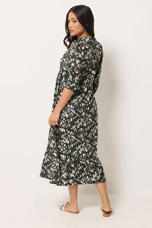 PixieGirl Petite Women's Khaki Green Camo Midi Dress | PixieGirl 2