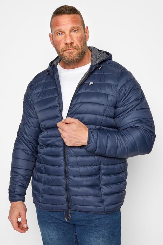 Men's  BLEND Big & Tall Navy Blue Hooded Padded Jacket