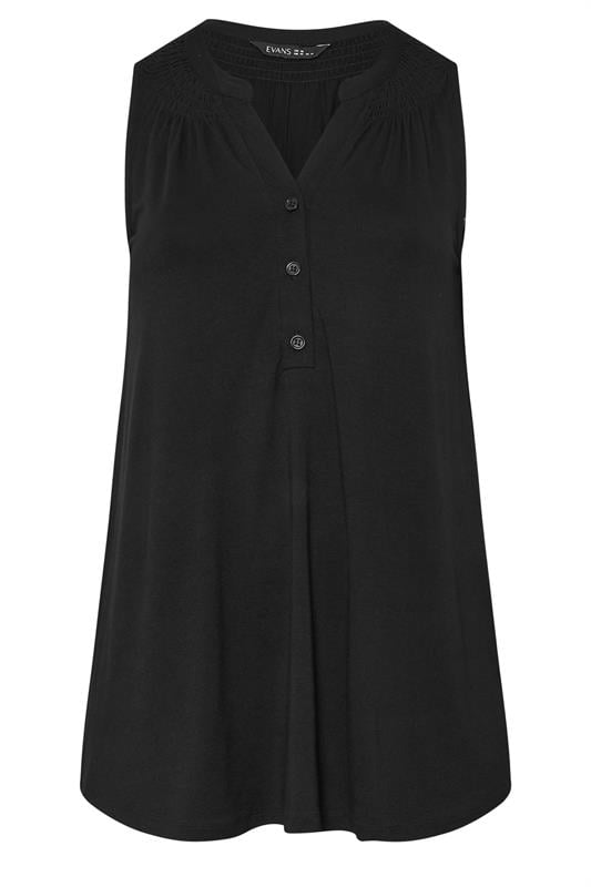 EVANS Plus Size Black Sleeveless Stretch Top | Evans 5