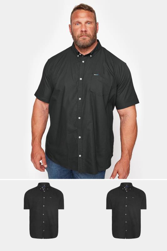 Men's  BadRhino Big & Tall Black 2 PACK Short Sleeve Oxford Shirts