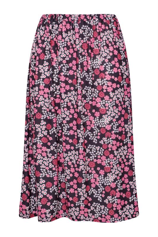 LIMITED COLLECTION Curve Pink Floral Midaxi Skirt 5