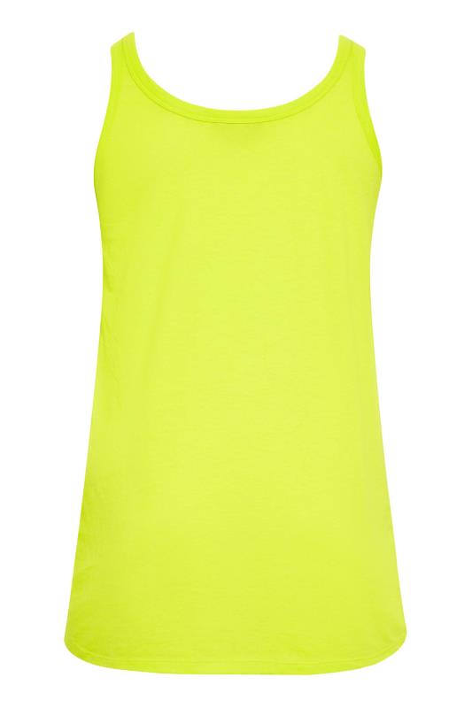 Plus Size Neon Yellow Vest Top | Yours Clothing 7