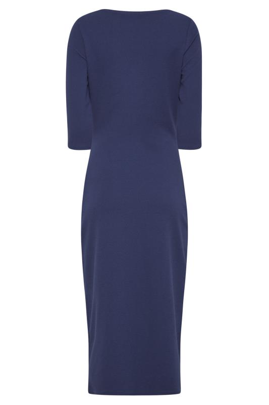 Tall Women's LTS Navy Blue Notch Neck Midi Dress | Long Tall Sally 7